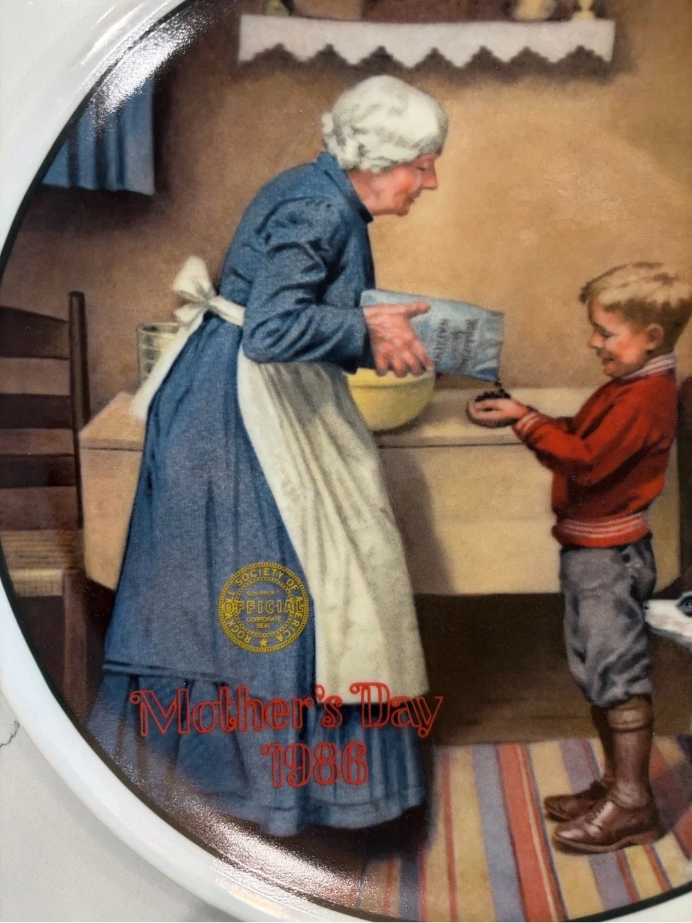 Norman Rockwell Authenticated Knowles, Mothers Day 1986 Plate